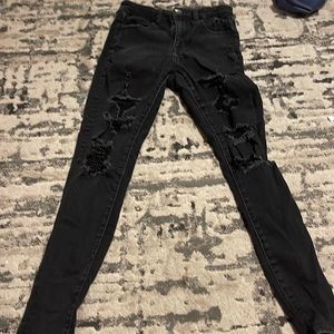 American Eagle Curvy Hi-Rise Jeggins Distressed